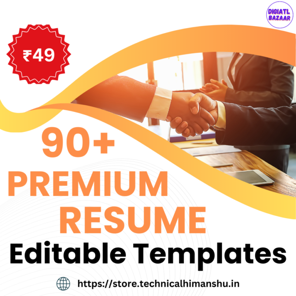 90 Premium Resume Editable Templates