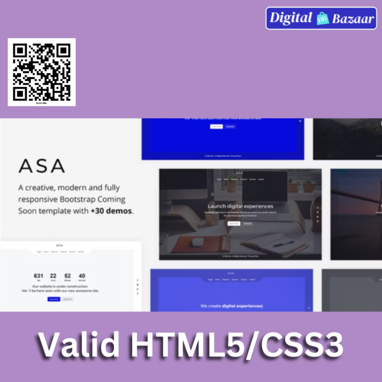 Asa – Responsive Coming Soon HTML Template