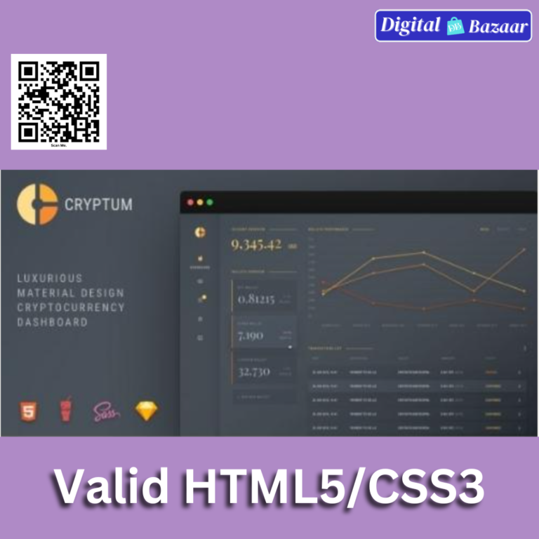Cryptum – Luxurious Cryptocurrency Material Design Admin Dashboard