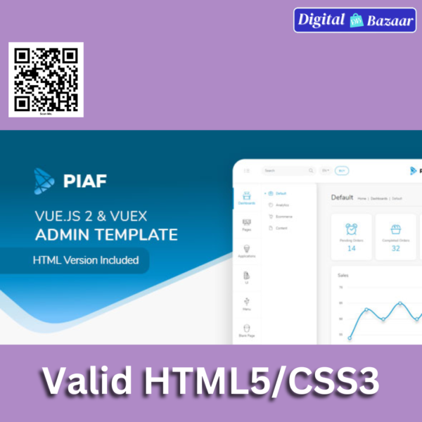 Piaf – Vue Admin HTML Template