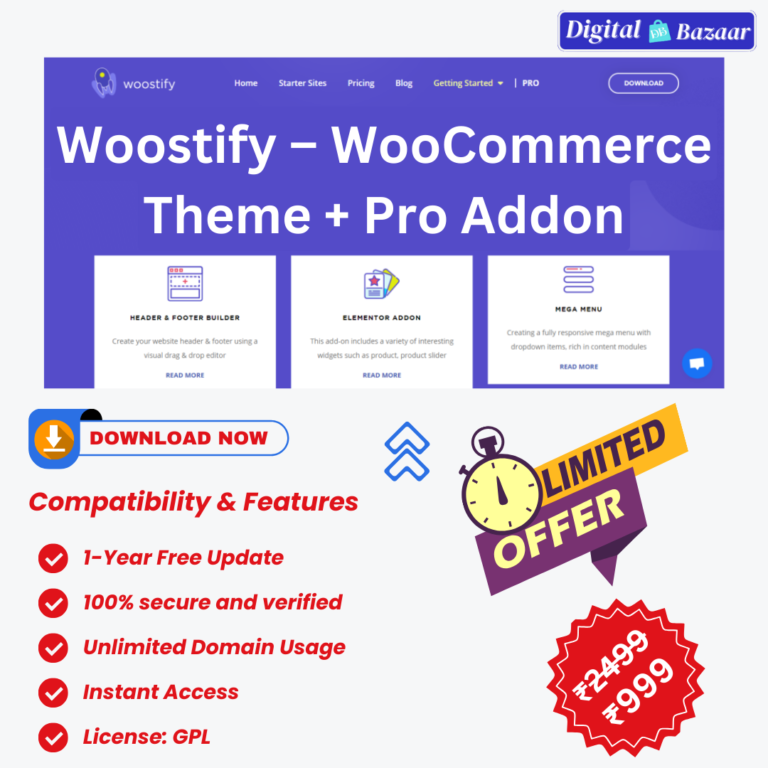 Woostify – WooCommerce Theme + Pro Addon