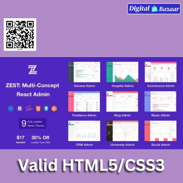 Zest Multi-Concept React Admin HTML Template