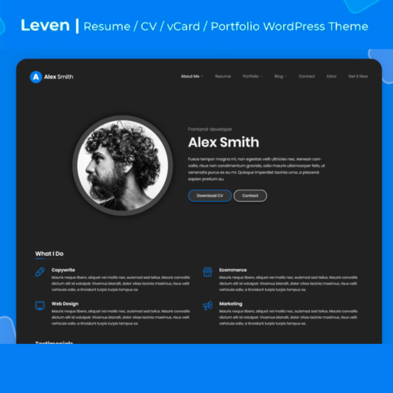 Leven – Best CV Resume WordPress Theme