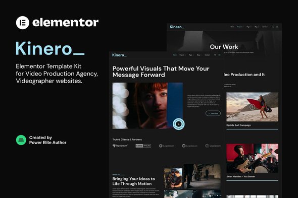 Kinerio – Video Production Agency Elementor Template Kit