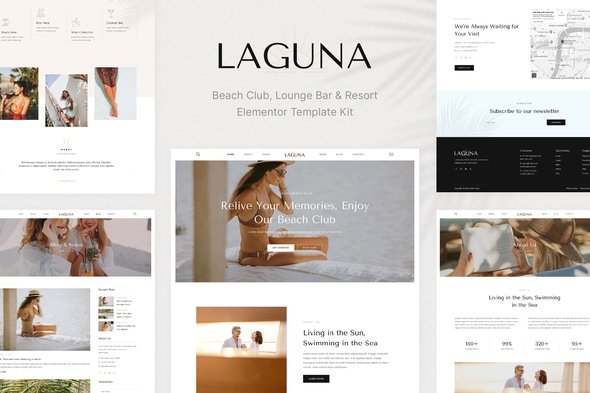 Laguna – Beach Club Lounge Bar & Resort Elementor Template Kit