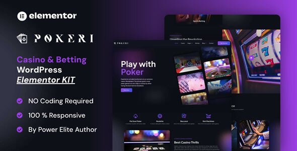 Pokeri – Casino & Betting Elementor Pro Template Kit