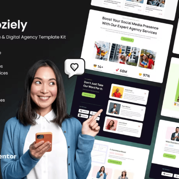 Soziely - Social Media & Digital Marketing Agency Elementor Template Kit