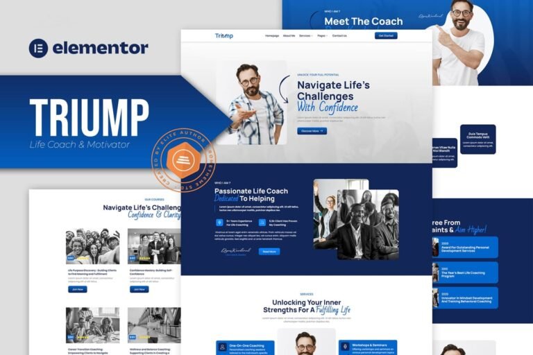 Triump – Life Coach & Motivator Elementor Template Kit